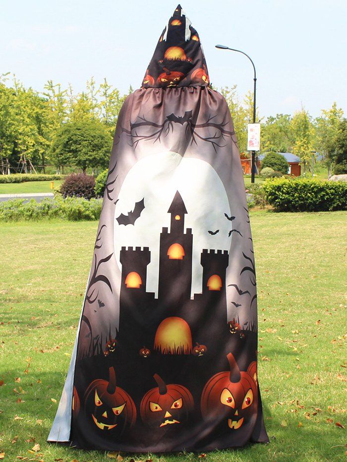 

Magic Cloak with Halloween Printed, Khaki