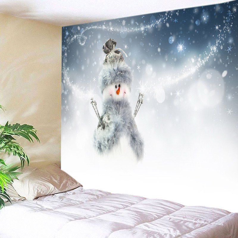 

Christmas Snowman Print Tapestry Wall Hanging Decoration, White