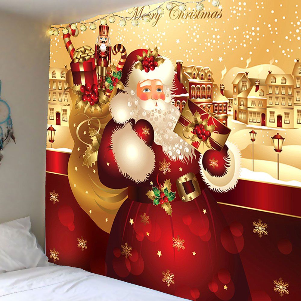 

Waterproof Father Christmas Printed Wall Hanging Tapestry, Colorful