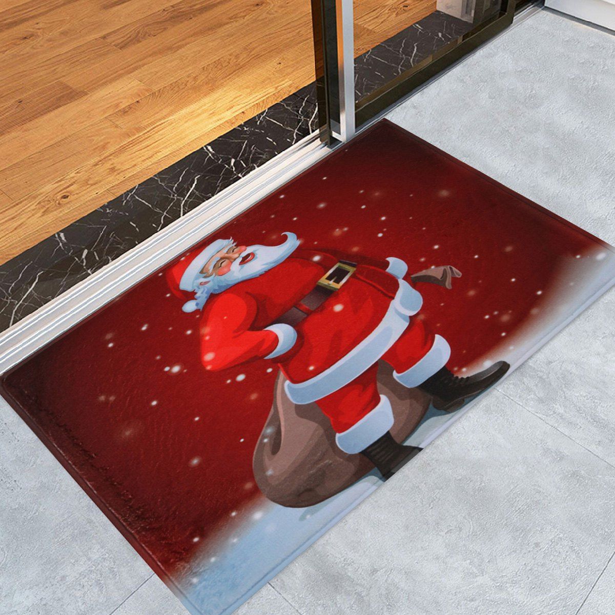 [53% OFF] Christmas Graphic Santa Claus Antiskid Bath Rug | Rosegal