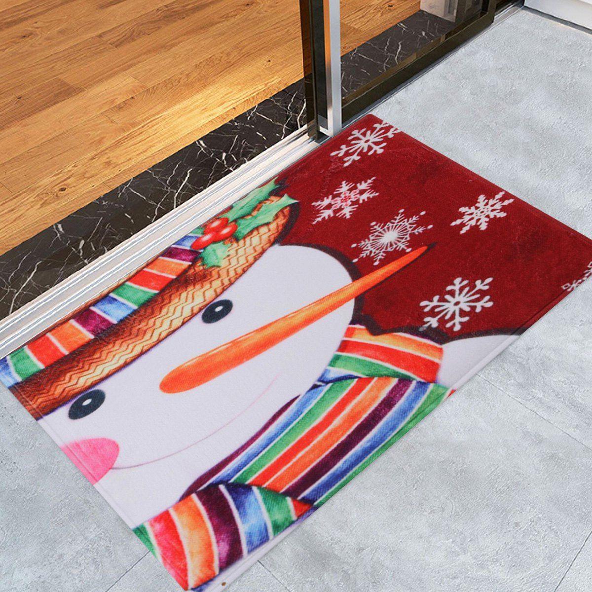 

Christmas Snowman Pattern Anti-skid Water Absorption Area Rug, Colormix