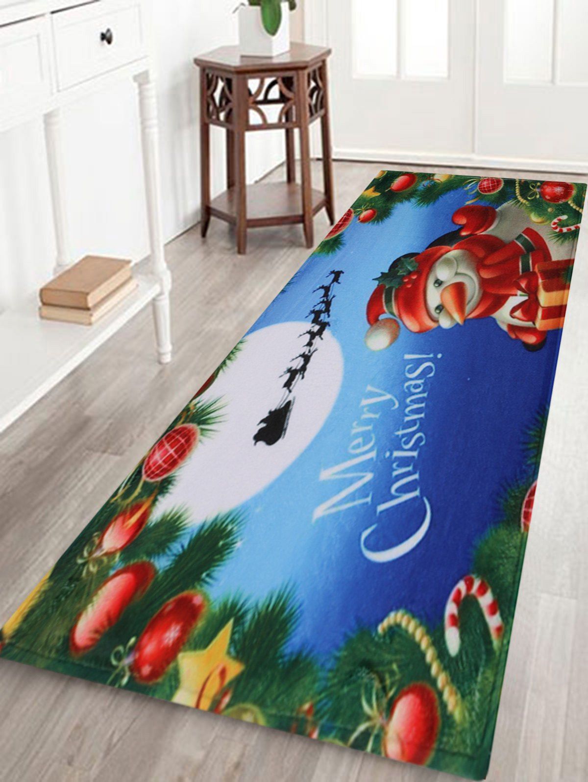 

Merry Christmas Snowman Pattern Anti-skid Water Absorption Area Rug, Colormix