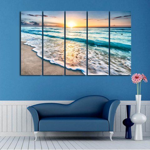 Canvas Art Prints Free Shipping And Rosegal Sunset Beach Print Split Canvas Wall Art Paintings