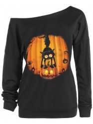 black cat pumpkin sweatshirt