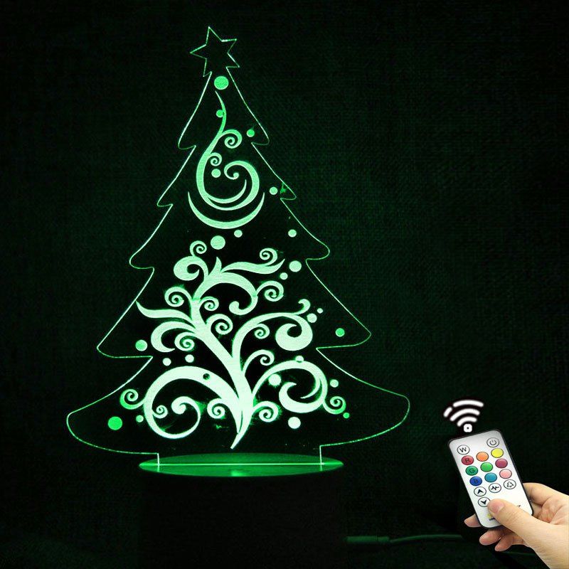 

Christmas Tree Shape Telecontrol Color Changing Night Light, Transparent