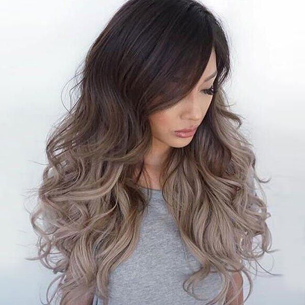 

Long Side Bang Shaggy Wavy Ombre Synthetic Wig, Gradient color