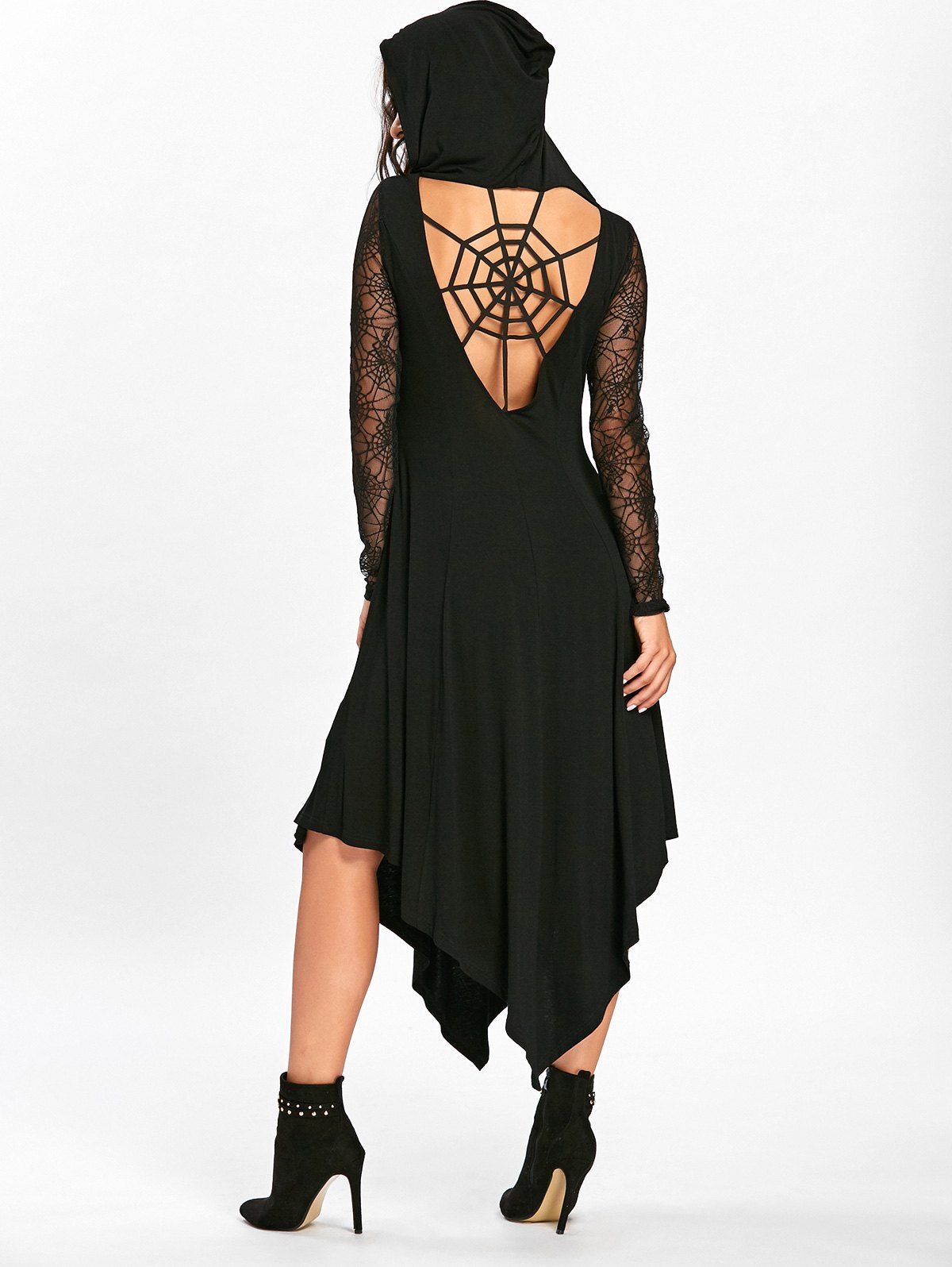 

Halloween Spider Web Handkerchief Flowy Dress, Black