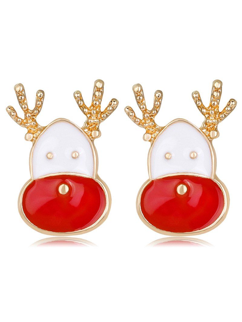 

Christmas Reindeer Head Shape Cute Earrings, Red