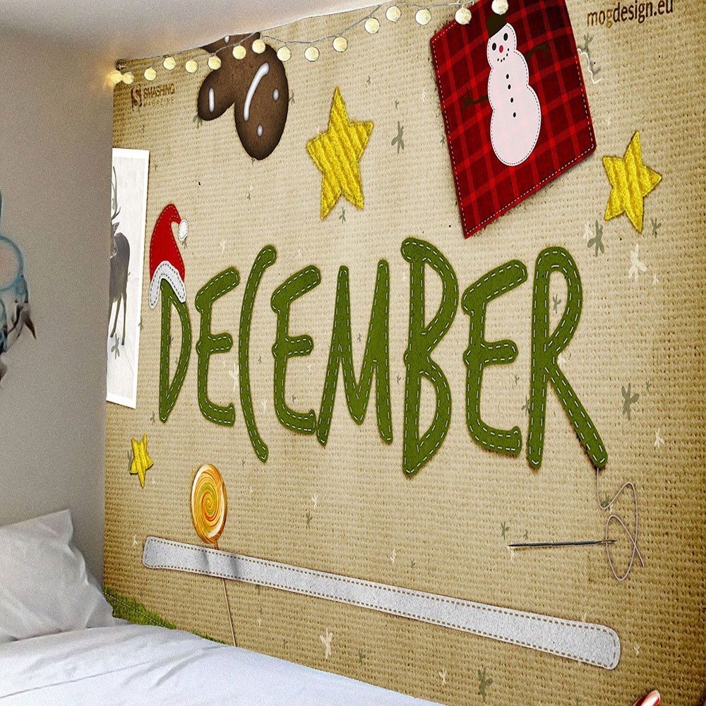 

Waterproof Christmas Decorations Patterned Wall Decor Tapestry, Colorful