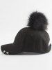 Pom Baseball Hat with Hoop Ring -  