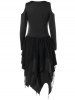Halloween Lace Up Handkerchief Layered Gothic Dress -  