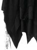 Halloween Lace Up Handkerchief Layered Gothic Dress -  
