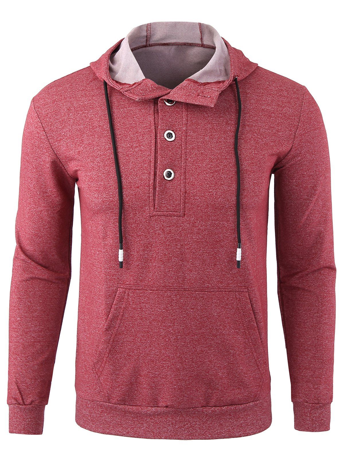 half button hoodie