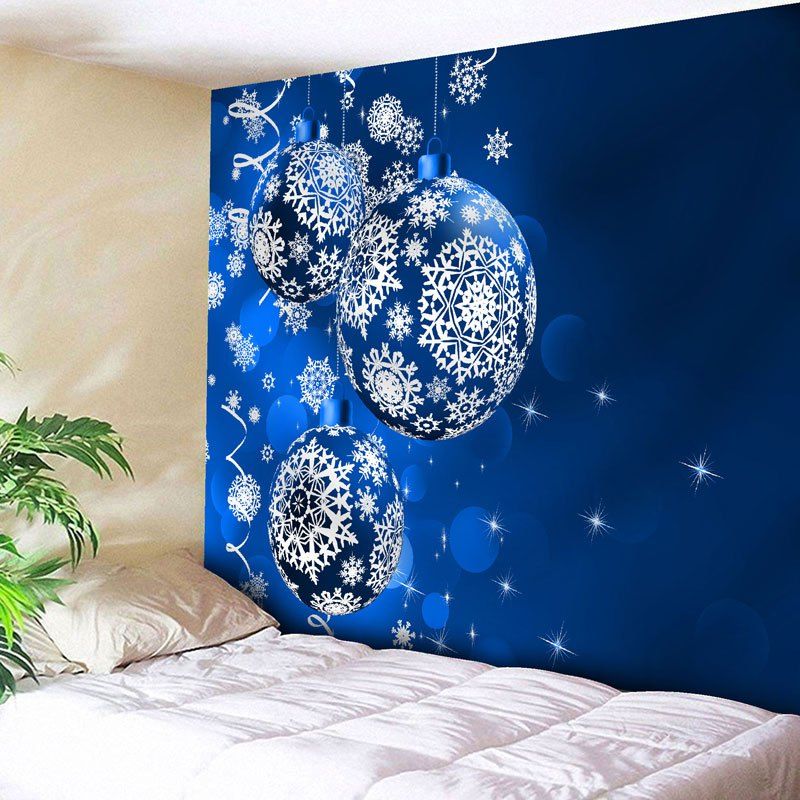 

Wall Art Christmas Ball Print Tapestry, Blue
