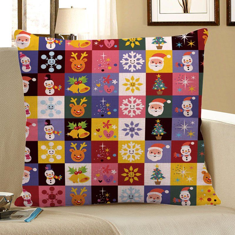 

Christmas Decorations Patterned Throw Pillow Case, Colorful