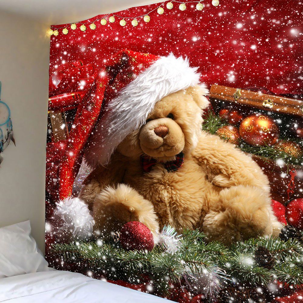

Wall Hanging Bear Santa Pattern Tapestry, Colorful