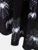 Halloween Spider Web Print Casual Flare Dress -  