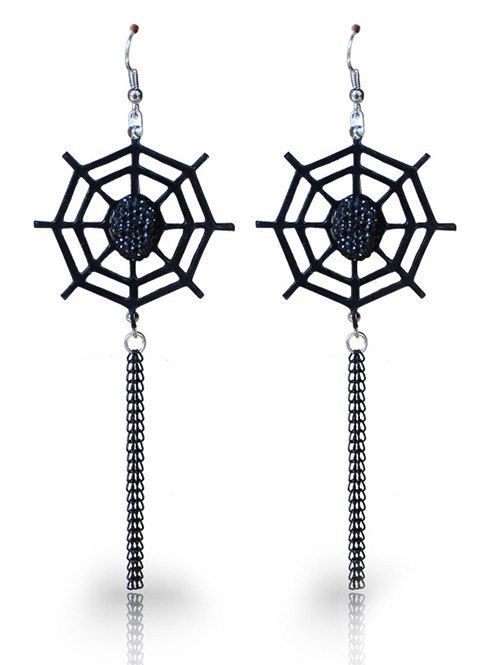 

Halloween Spider Web Fish Hook Earrings, Black