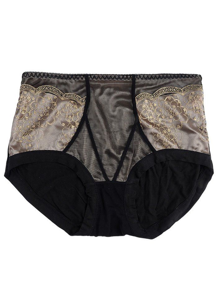 [18 OFF] Lace Panel Full Coverage Panties Rosegal