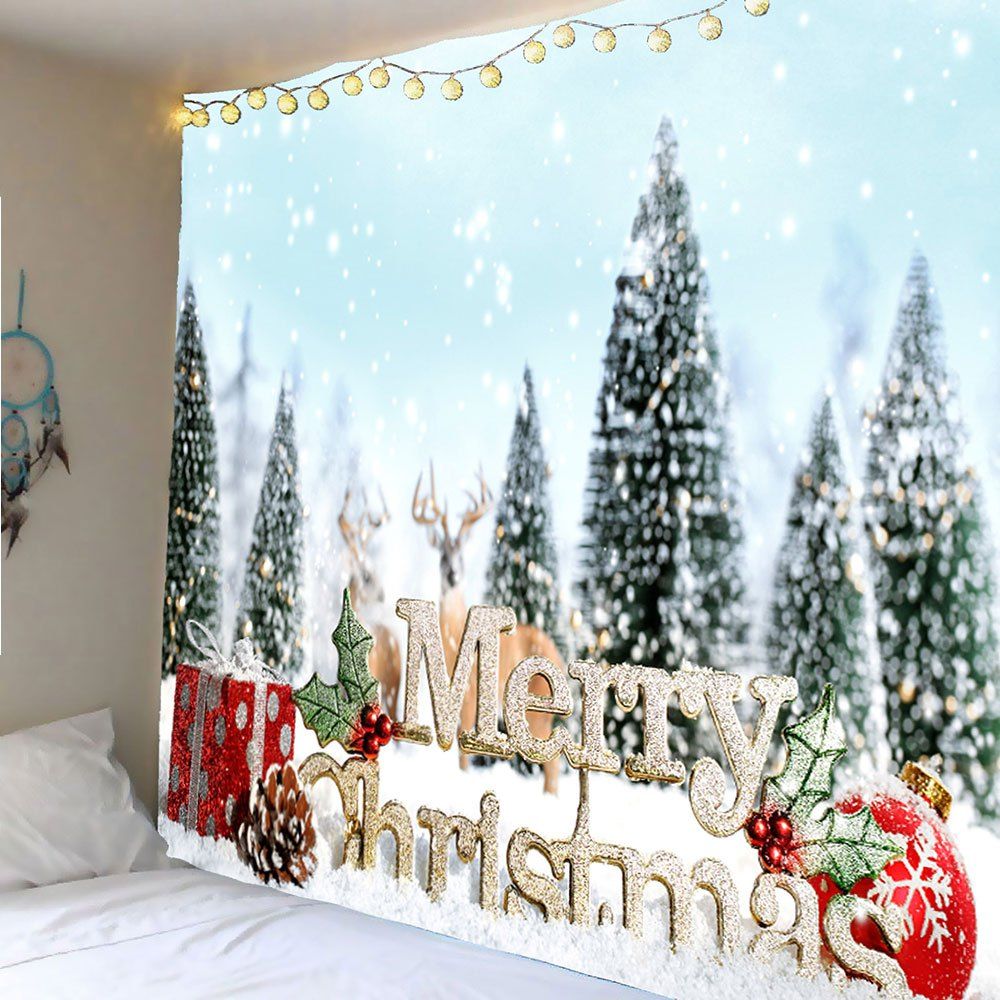 

Christmas Snow Tree Pattern Wall Decor Tapestry, Colorful
