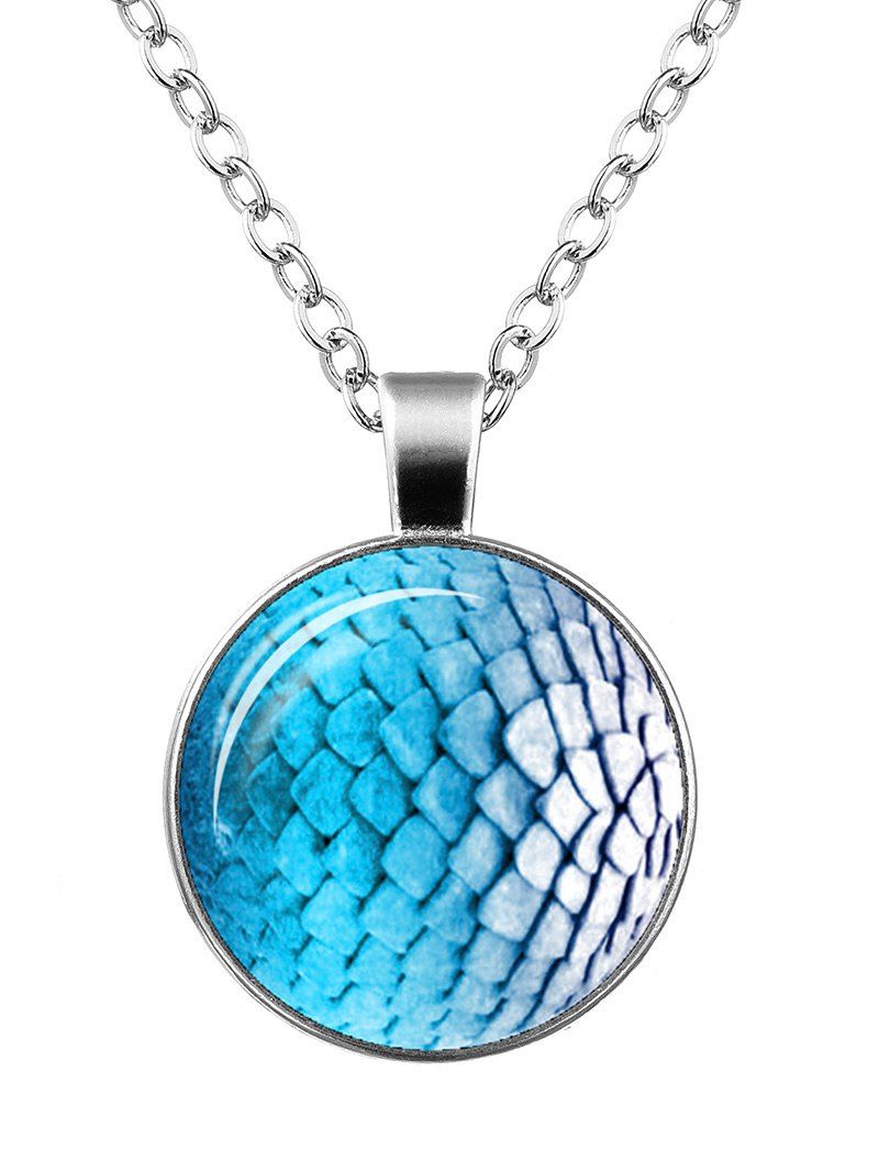 

Dragon Scale Armor Round Necklace, Silver