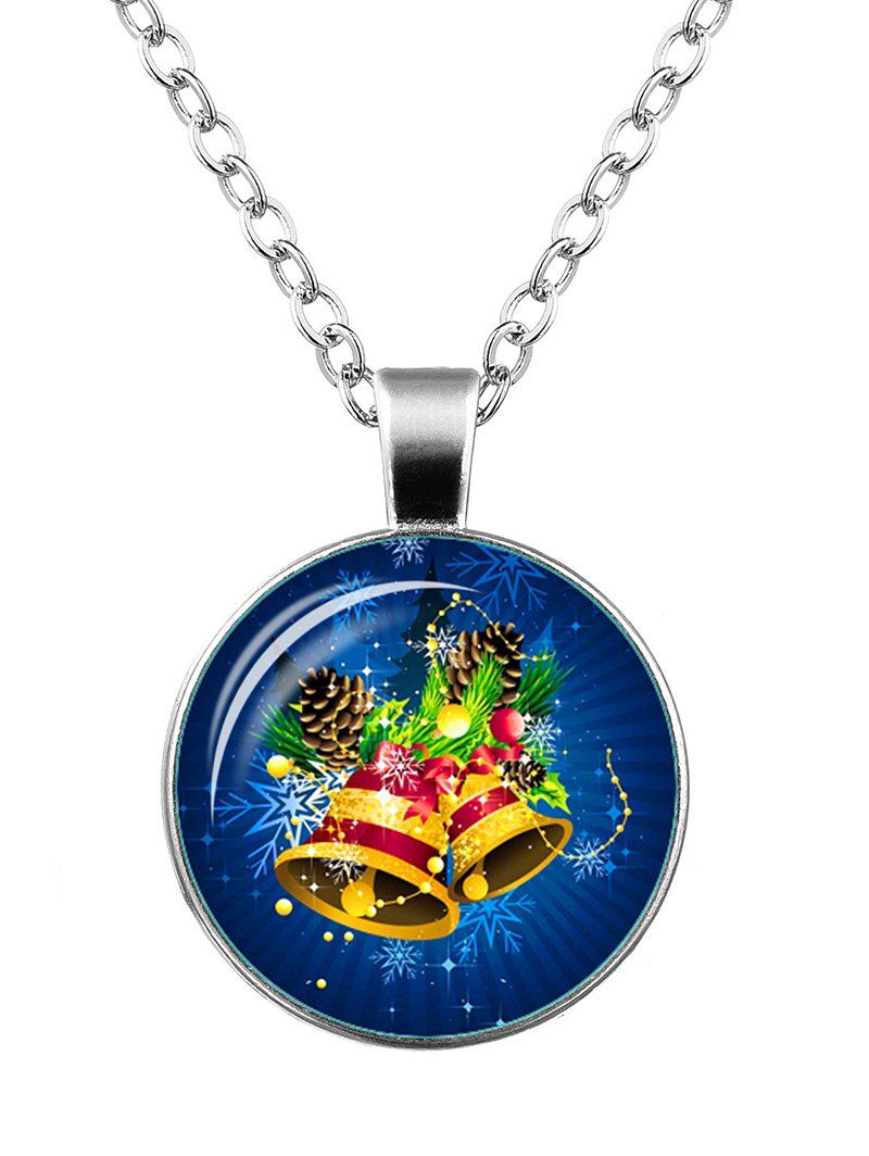 

Christmas Bells Snowflake Necklace, Silver