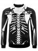 3D Skull Skeleton Print Halloween Hoodie -  