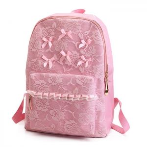 Pink Ribbon Lace Bow Backpack | RoseGal.com