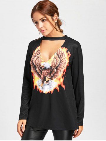 

Eagle Choker Neck Top, Black