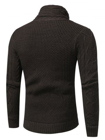 Horn Button Cowl Neck Single Breasted Cardigan