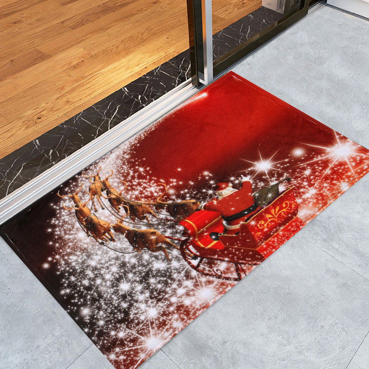 

Christmas Sled Print Antislip Bath Mat, Red