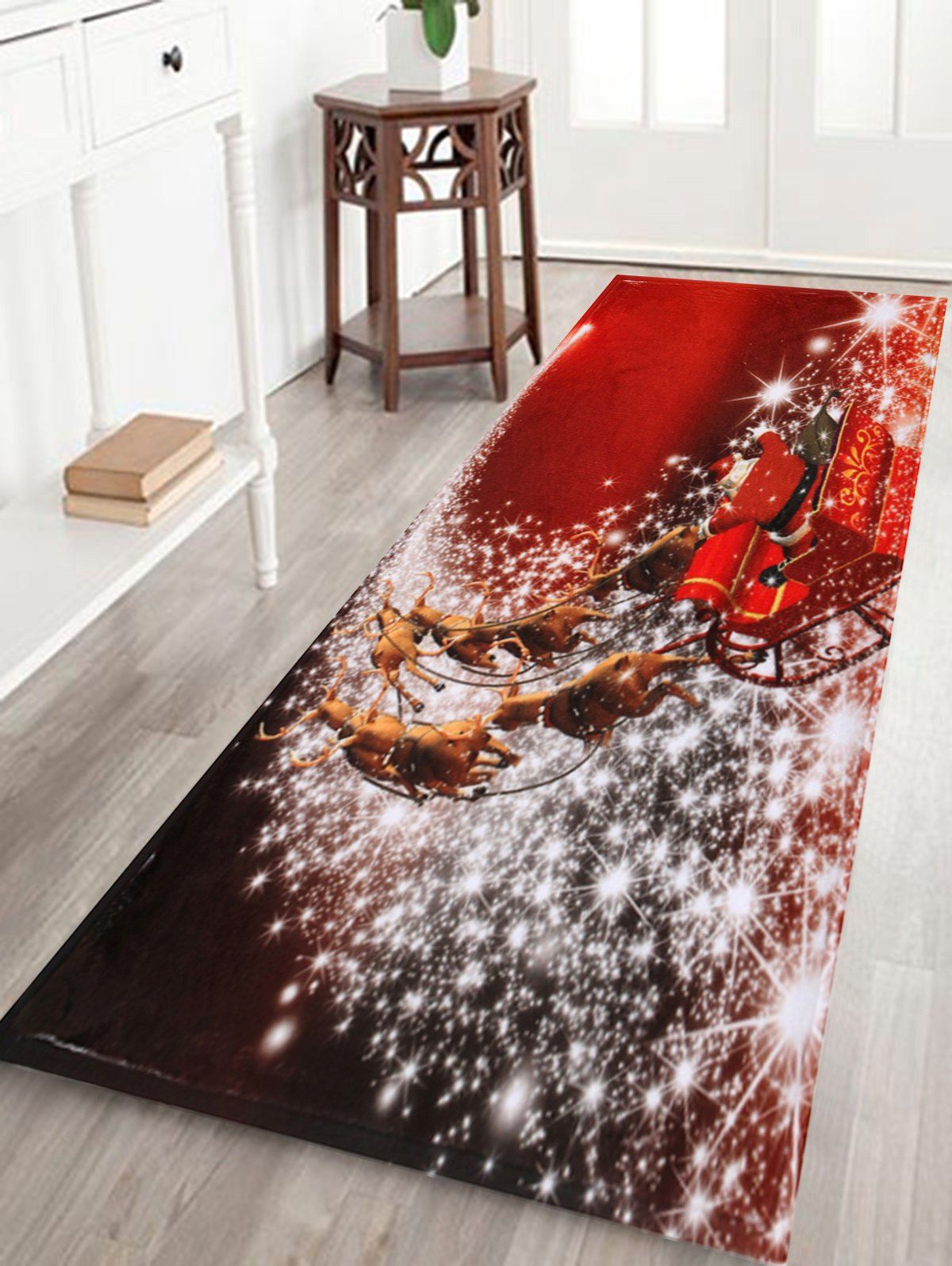 

Christmas Sled Print Antislip Bath Mat, Red