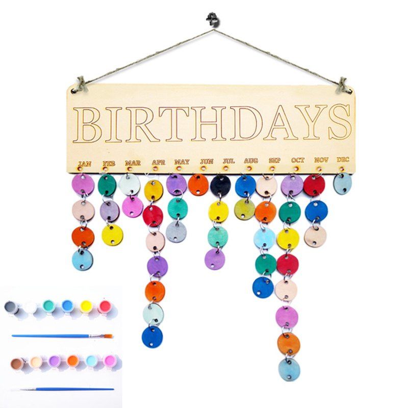 59 OFF DIY Colorful Wooden Birthday Calendar Board Wall Hanging 59 OFF DIY Colorful Wooden Birthday Calendar Board Wall Hanging
