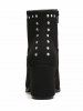 Pointe Toe Rivet Chunky Talon Bottines -  