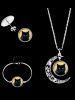Moon Cat Halloween Necklace Bracelet and Earrings -  