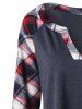 raglan shirt with plaid sleeves
