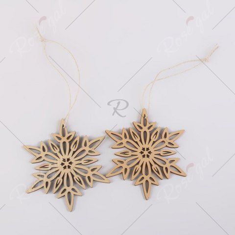10 Pcs Christmas Tree Decorations Snowflake Wooden Hanging