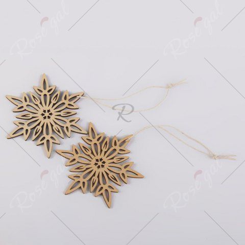 10 Pcs Christmas Tree Decorations Snowflake Wooden Hanging
