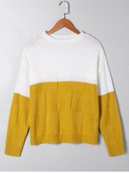 Two Tone Crew Neck Sweater -  