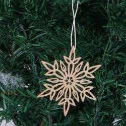 10 Pcs Christmas Tree Decorations Snowflake Wooden Hanging -  