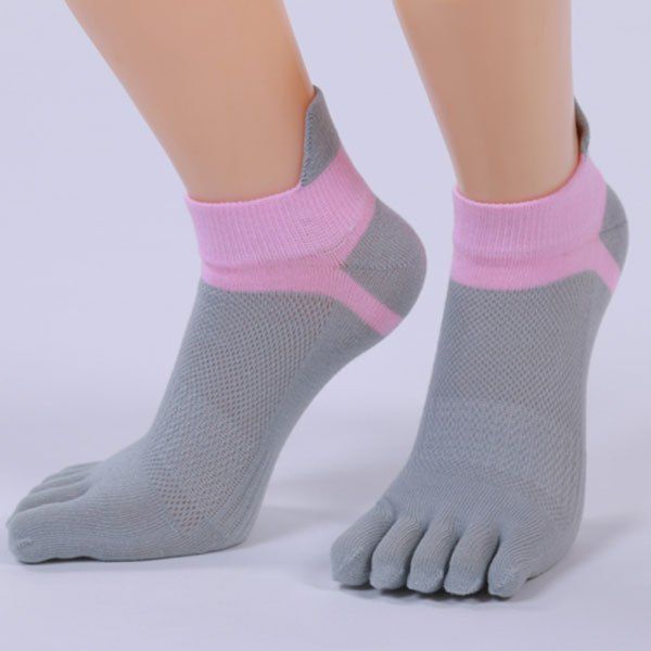 

Five Toe Fingers Cotton Blend Ankle Socks, Gray