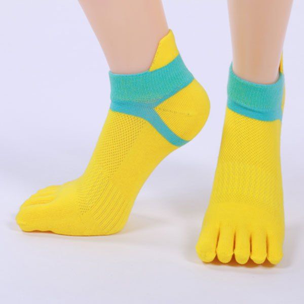 

Five Toe Fingers Cotton Blend Ankle Socks, Yellow