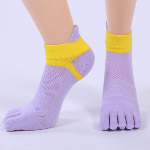 

Five Toe Fingers Cotton Blend Ankle Socks, Purple