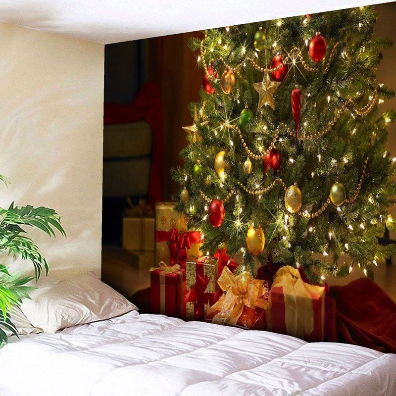 

Wall Decor Christmas Gift Tree Tapestry, Green