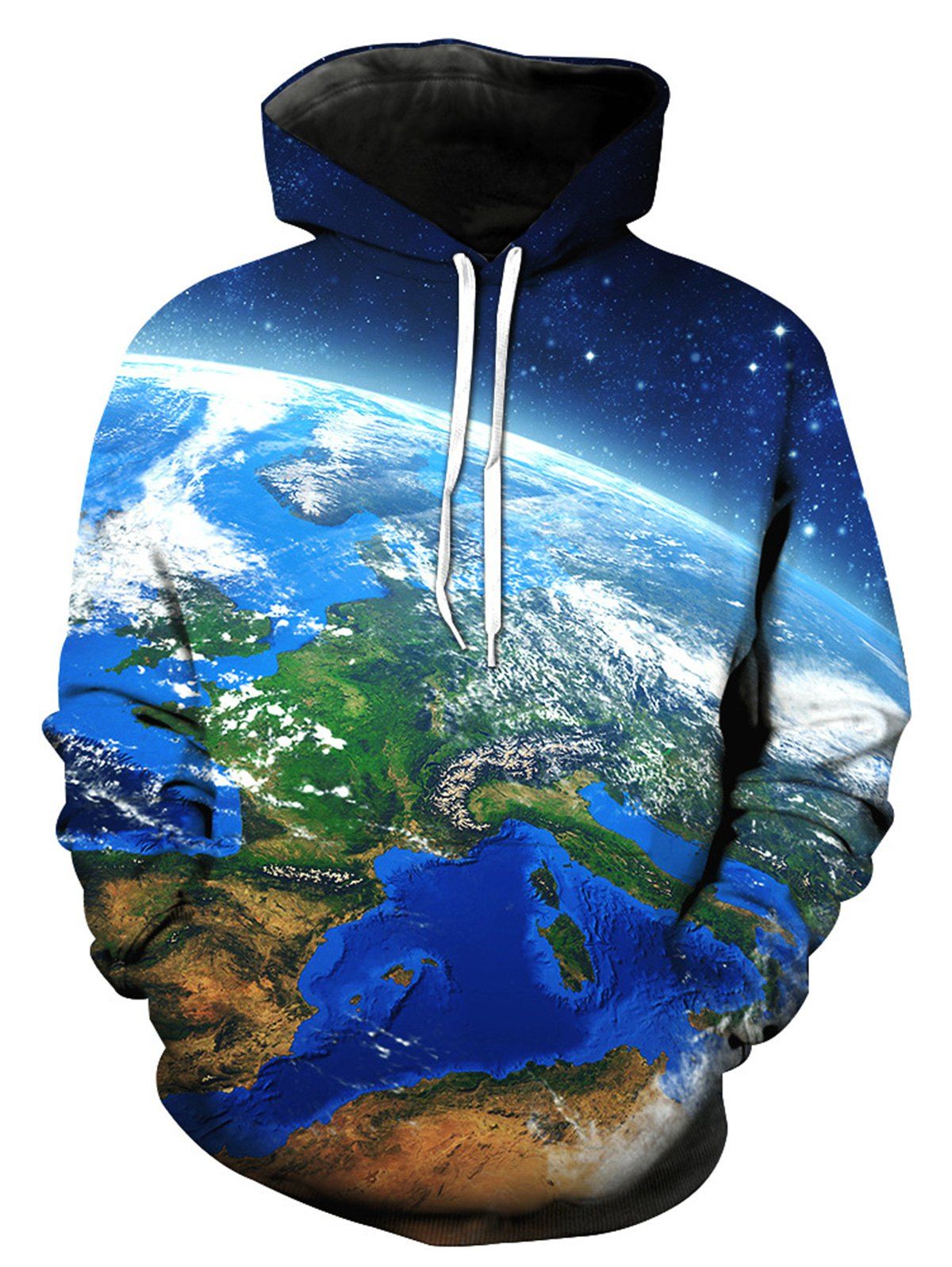 

Earth Galaxy 3D Print Pullover Hoodie, Colormix
