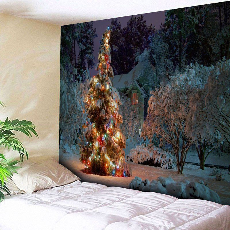 

Snowscape Christmas Tree Wall Tapestry, Colormix