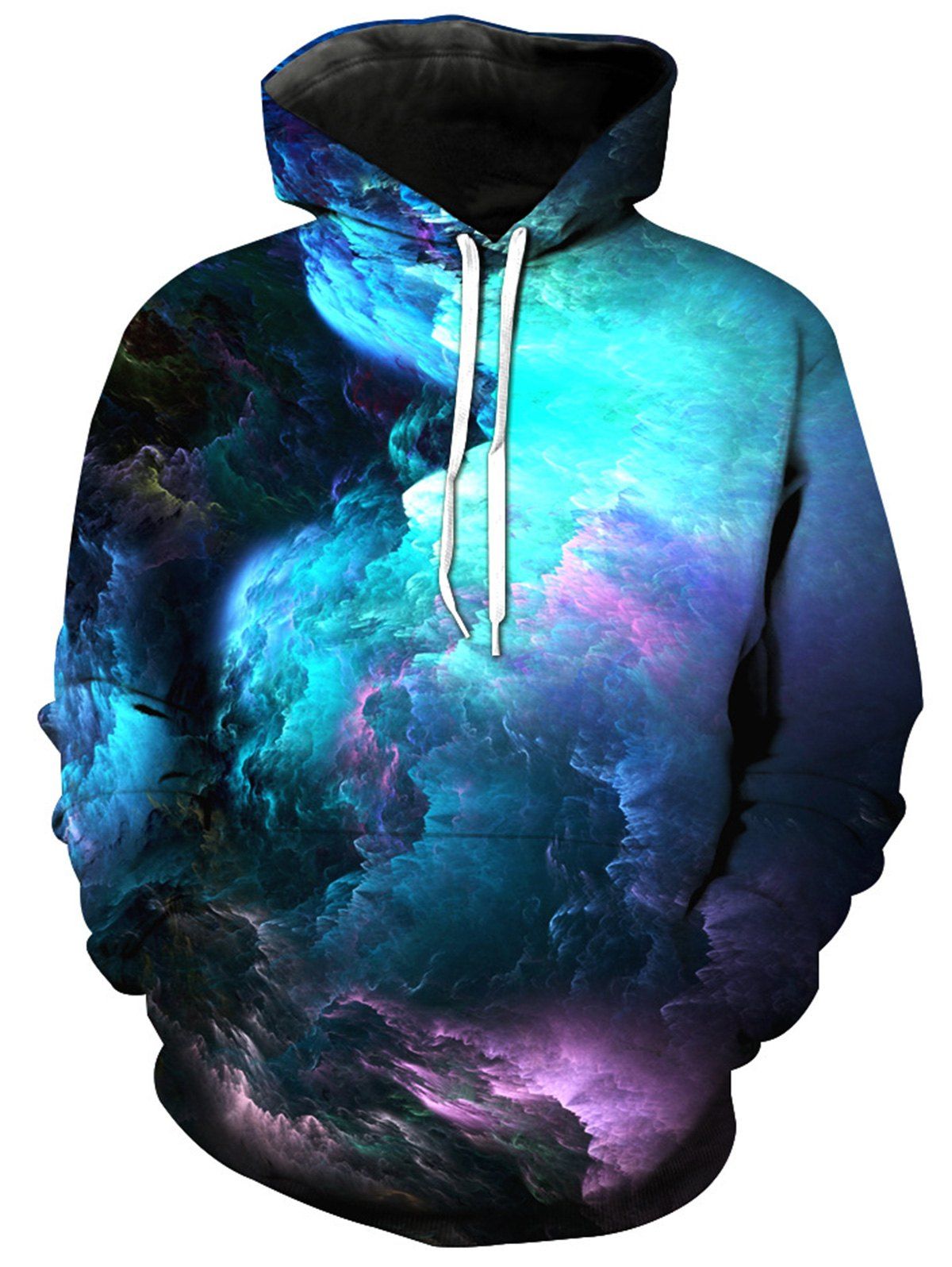 

Colorful Clouds 3D Print Pullover Hoodie, Colormix