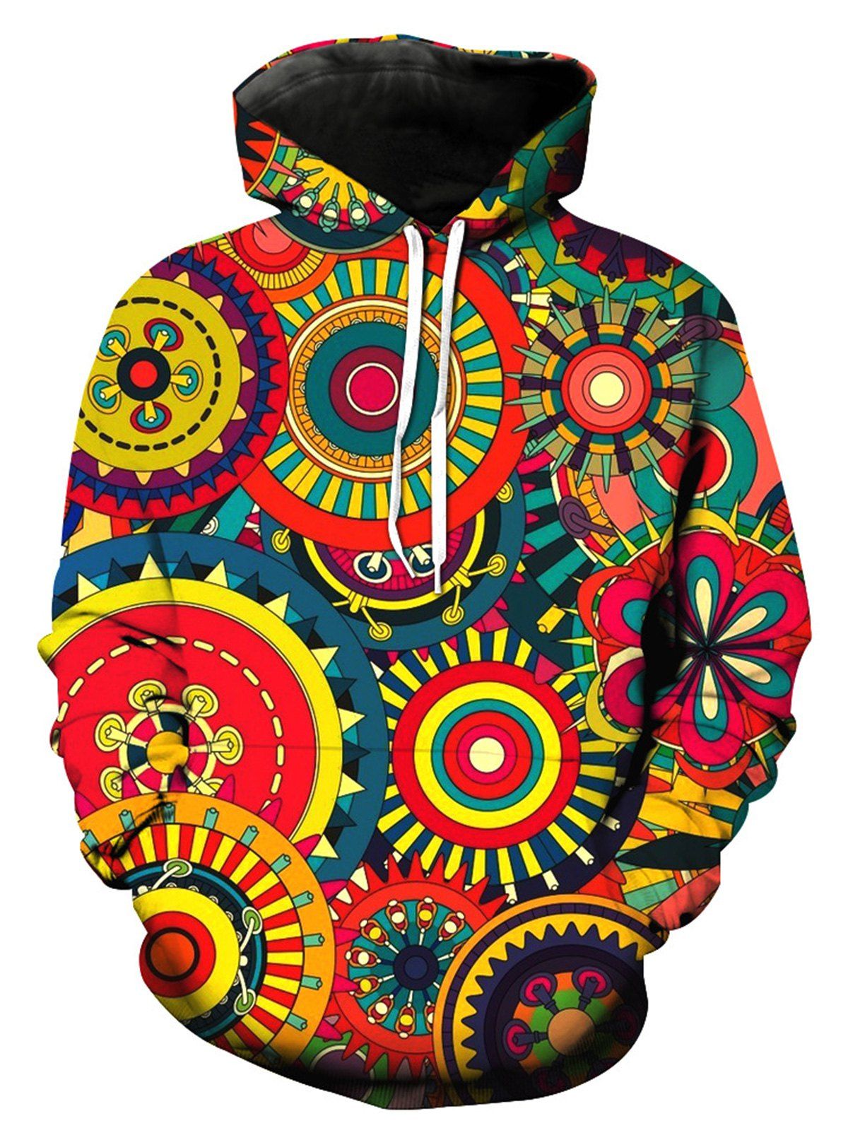 

Colorful 3D Wheel Gear Pullover Hoodie, Colormix