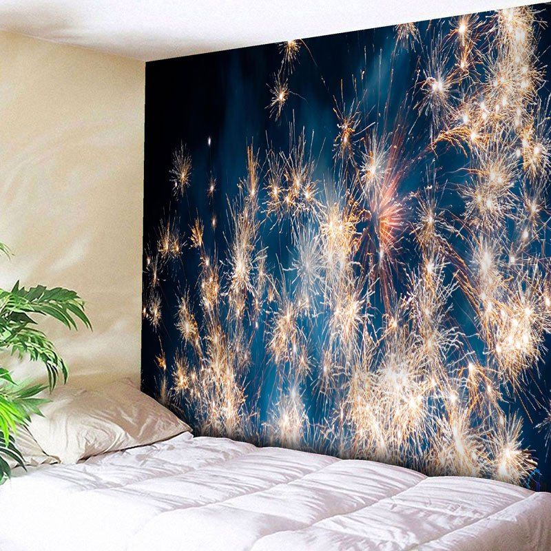 

Christmas Fireworks Wall Decor Tapestry, Blue