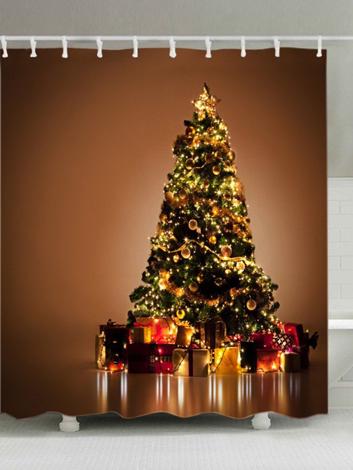 Snowflake Christmas Tree Reindeer Bathroom Shower Curtain Waterproof Fabric 71/"